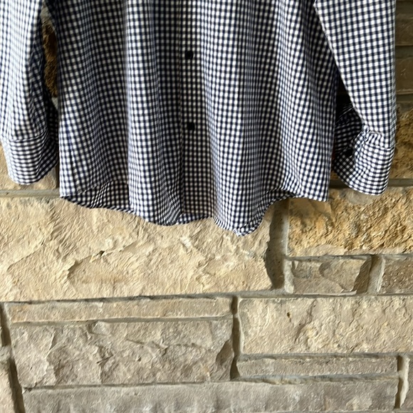 Kirkland Blue Gray and White Gingham Button Down Shirt size Large 16-16.5 32/33 - Picture 8 of 15